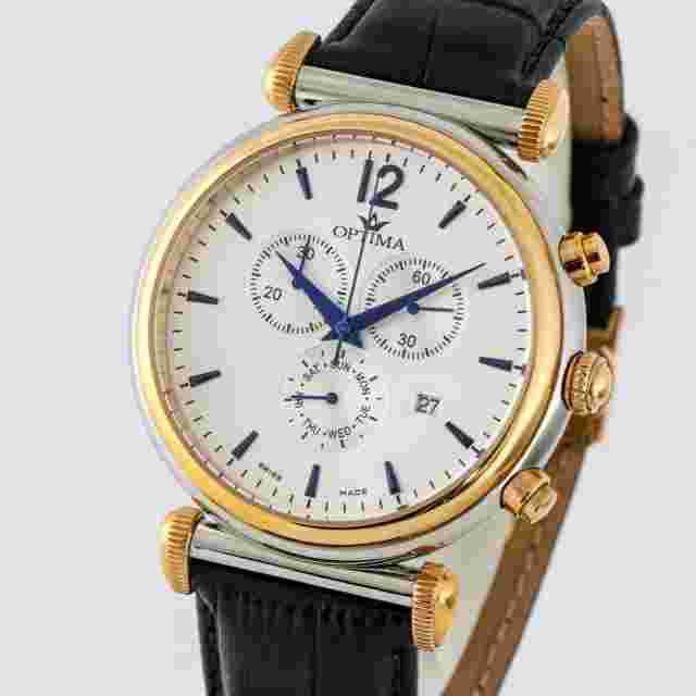 Optima • 44 mm• Swiss chronograph • Date SubDay • WR50M • OSC387-SRL-1