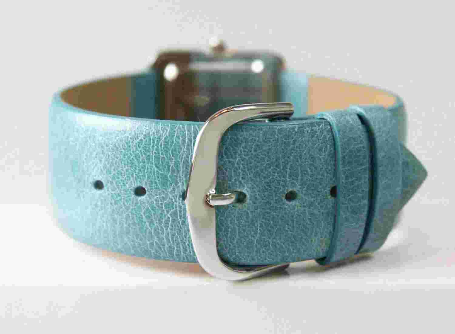 Pedre Women's Silver-Tone Watch w Turquoise Leather Strap 6315SX. New & unworn.