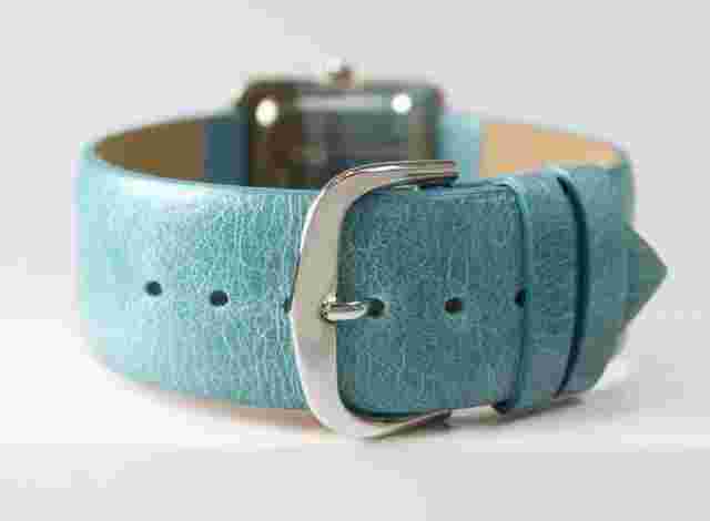 Pedre Women's Silver-Tone Watch w Turquoise Leather Strap 6315SX. New & unworn.