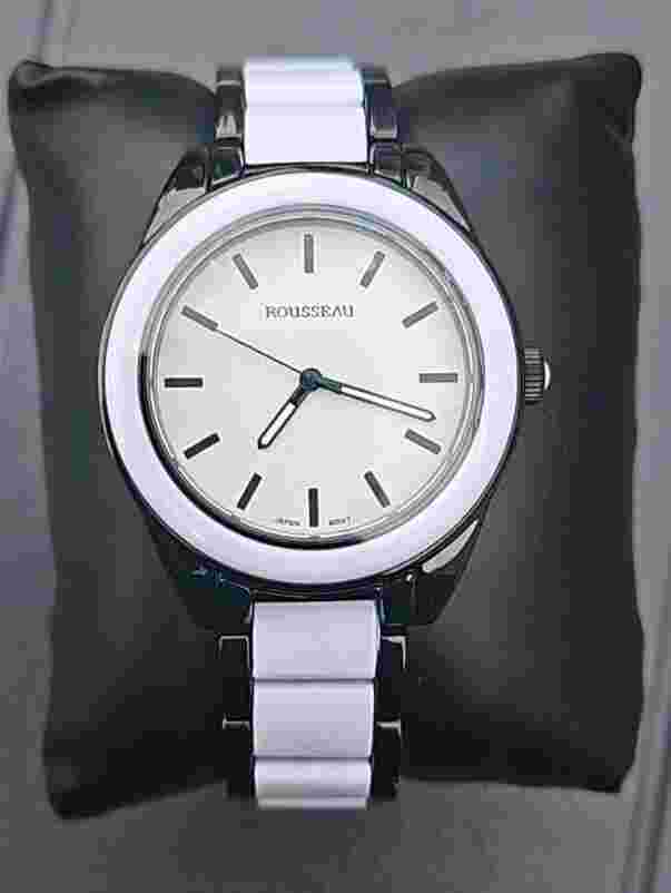 Rousseau Elegant Enamel Insert Link Ladies Watch