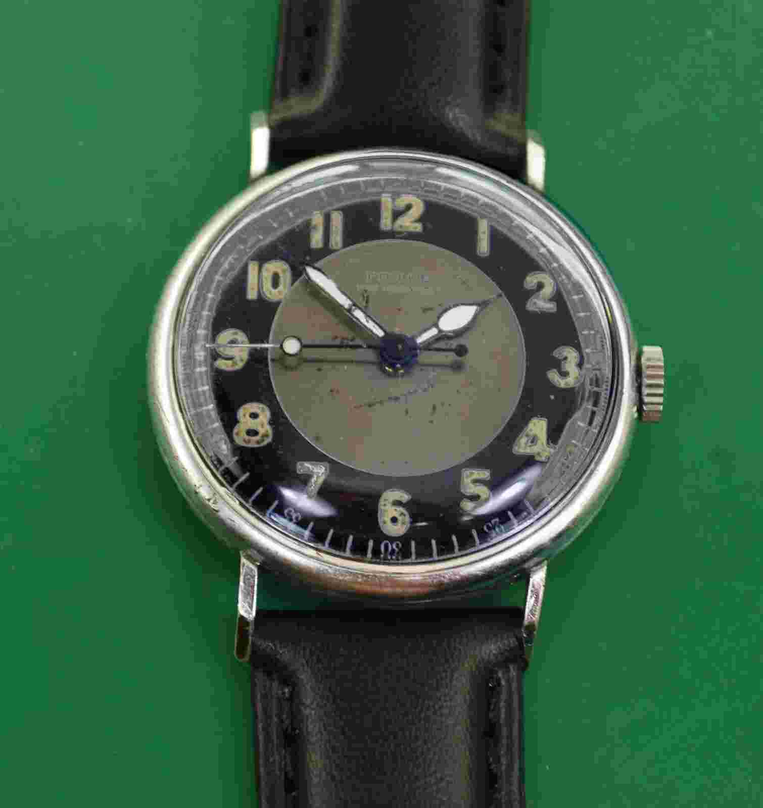 PIERCE Vintage 1940's WWII Military Pilots Watch Super Rare Original Dial