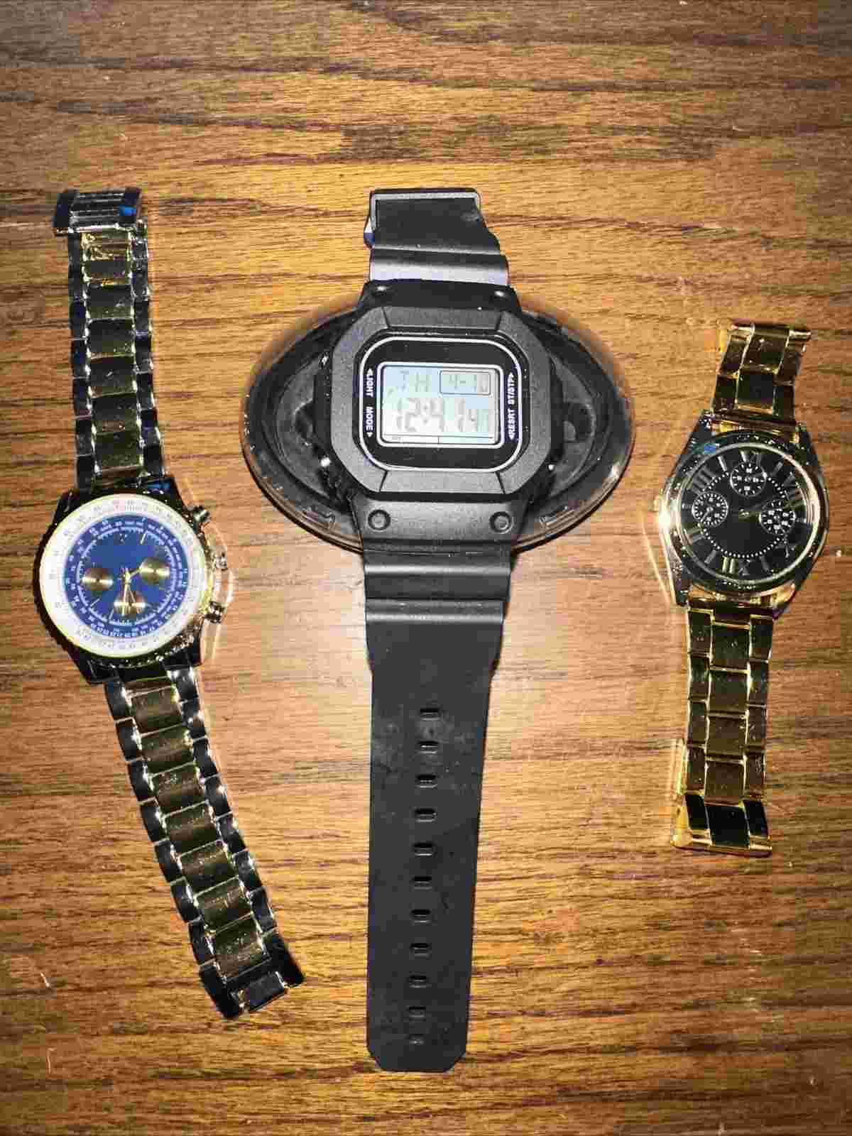 WATCH LOT WATER RESISTANT DIGITAL + 2 HABAND WRISTWATCHES 3 Watch Lot