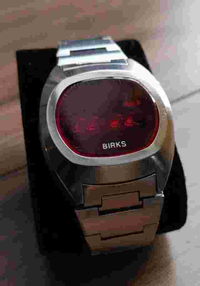 70's Birks Digital LED Watch w Original Bracelet-Works Great-EUC