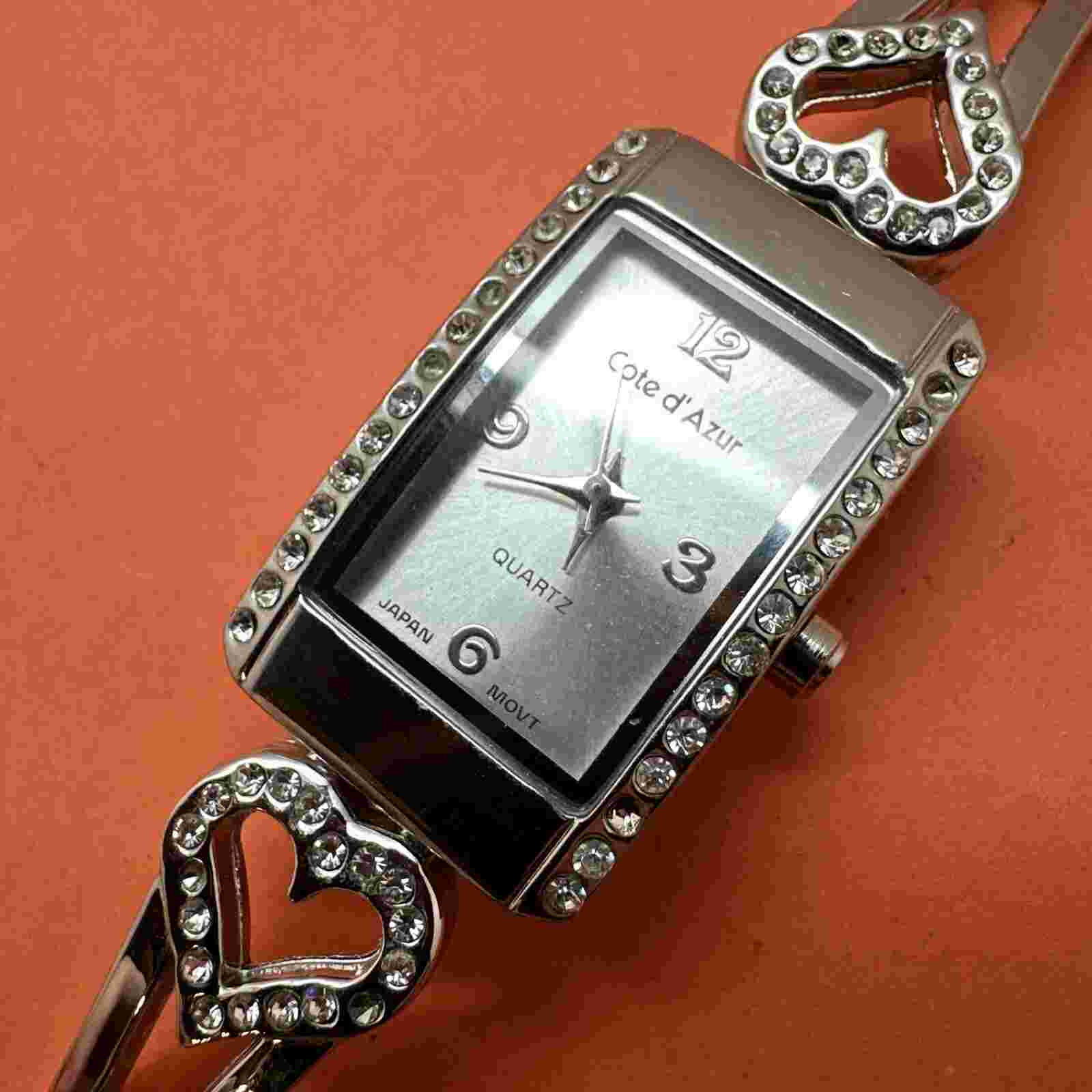 Cote d'Azur Quartz Womens Watch Crystal Accents Ladies Wristwatch New Battery