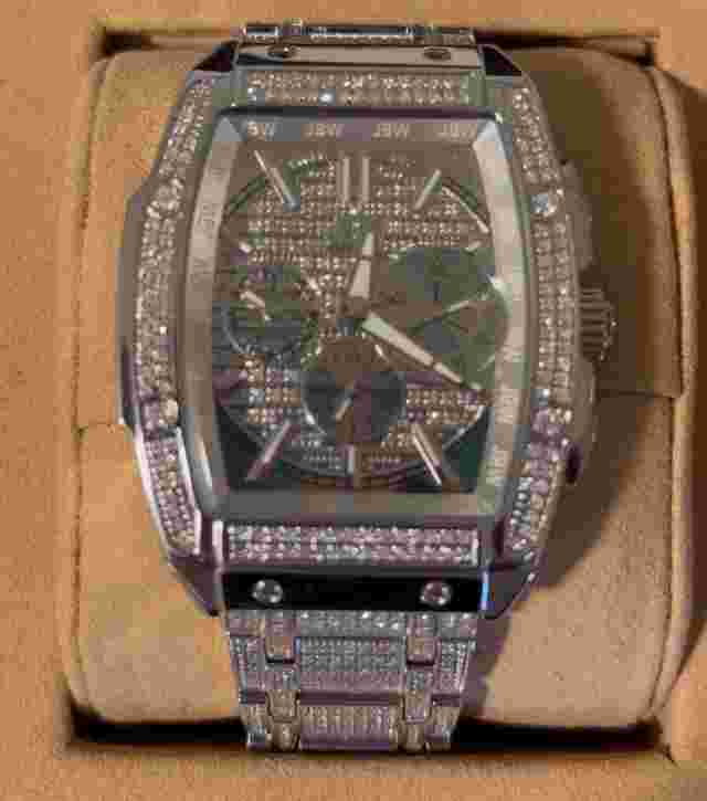 JBW Echelon Platinum Series PS570B 18K White Gold Diamond Encrusted Mens Watch