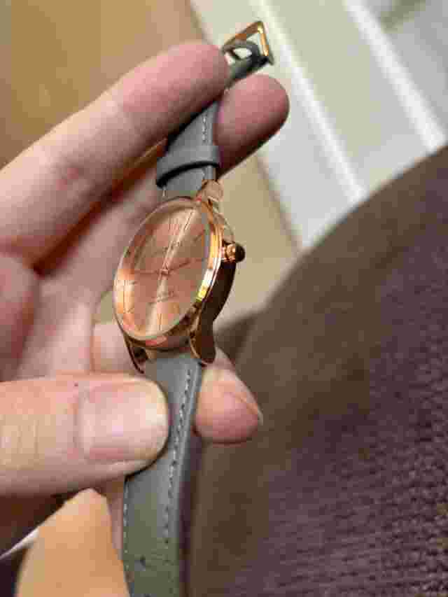Monroe By Maestro Rose Gold Watch With Gray Band - Needs Battery