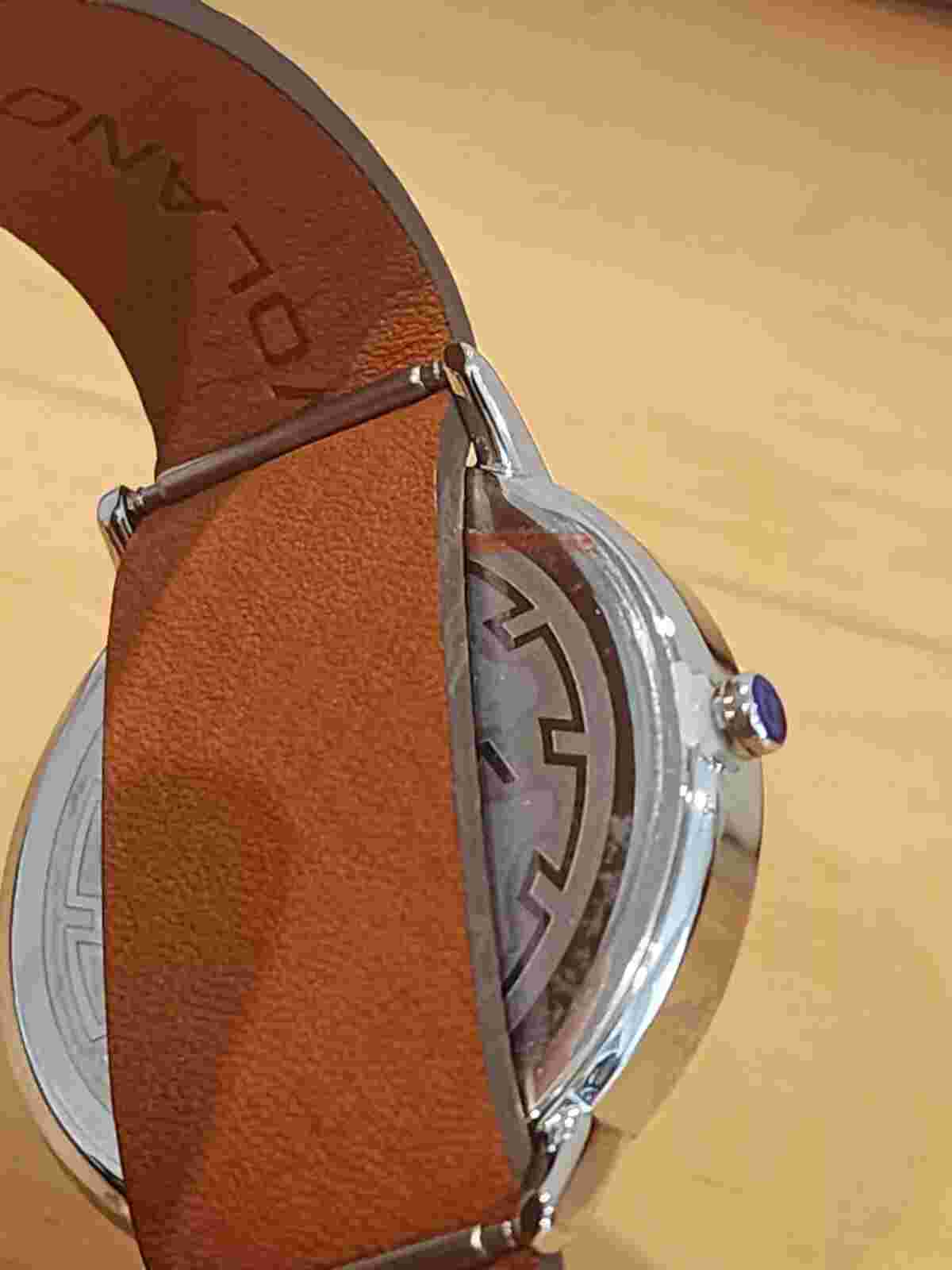 Brosway Volano Mens Watch New Leather Wrist Strap Made In Italy Tobaco & White