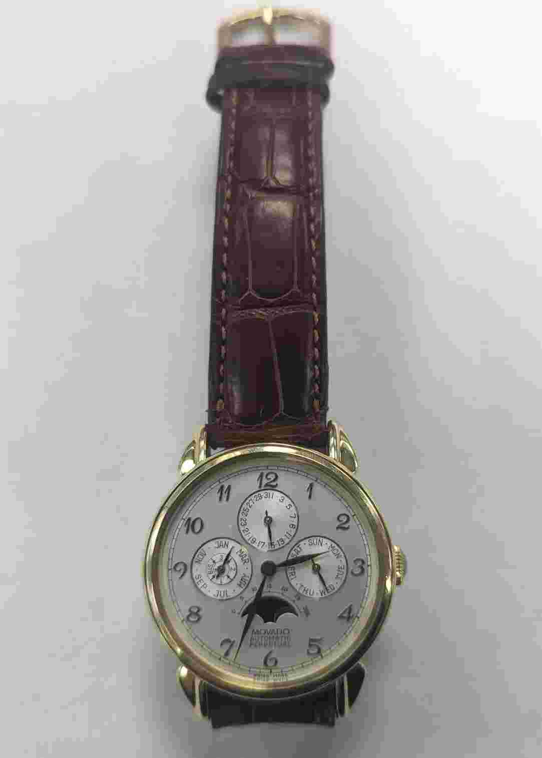 Mens Movado 1881 Perpetual Calendar Moonphase 18k Gold Watch 40.B3.881