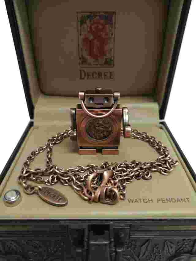 Decree Adorable Pendant Retro Robot Watch Copper Bronze Color Tone