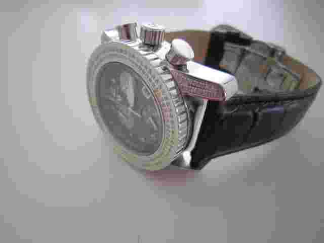 Swiss Legend Women's Diamond Commander Chronograph Leather Strap Watch