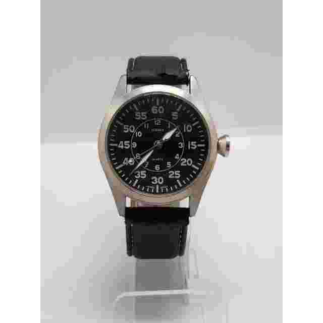 Terner men's watch K-10629 Large black face. Black adjustable band Working watch