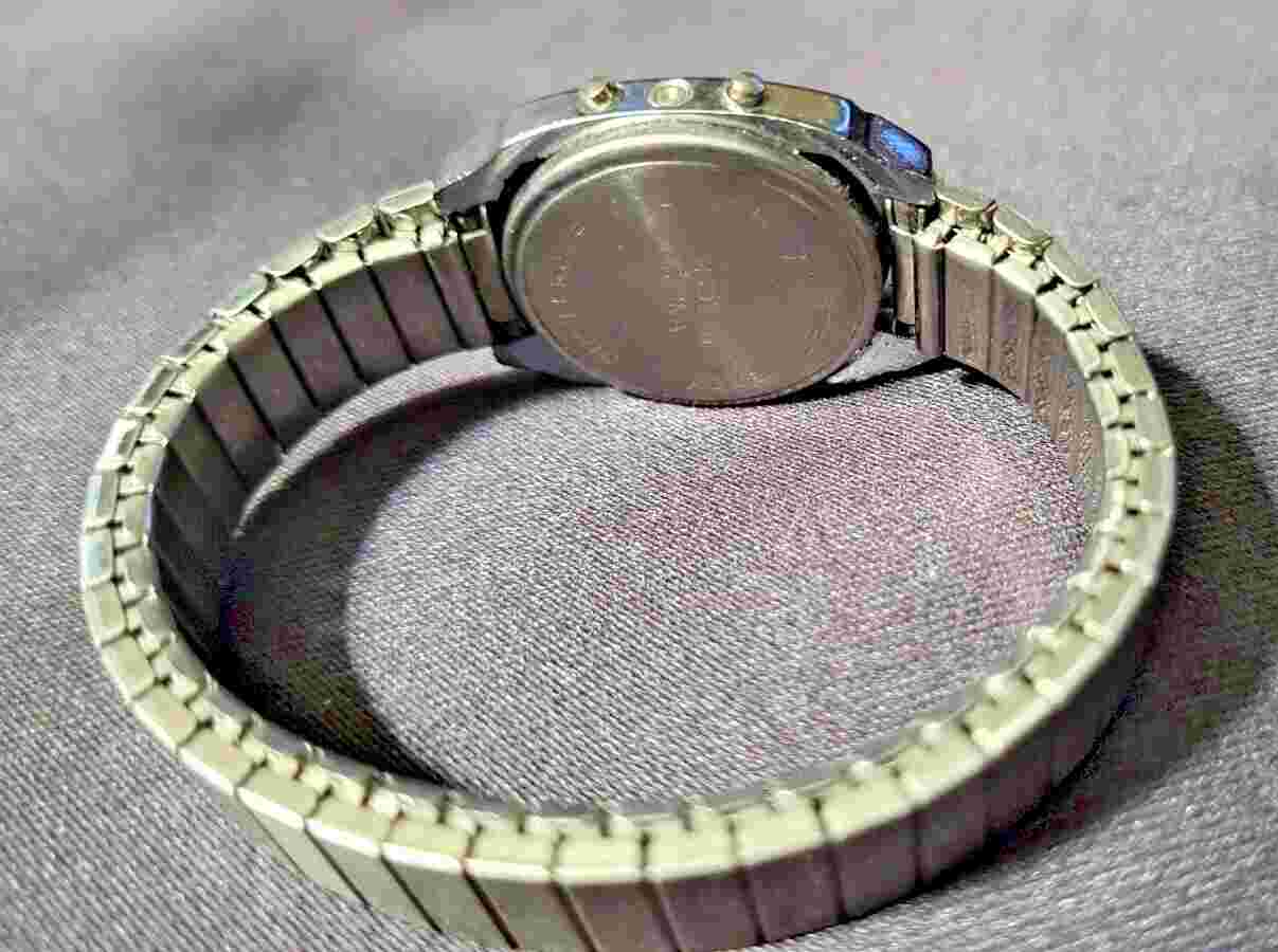Hershey Bears Digital Watch Silver Tone Stretchy Band -Untested