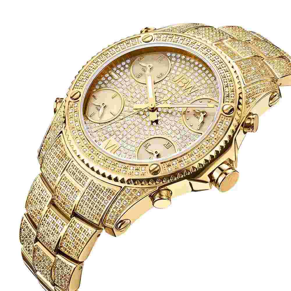 JBW Men's Jet Setter Platinum Pave Diamond Bracelet Watch 52mm - 2.75 Ctw