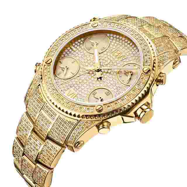 JBW Men's Jet Setter Platinum Pave Diamond Bracelet Watch 52mm - 2.75 Ctw