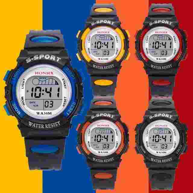 HONHX Children Boys Waterproof Watch Quartz Digital LED Date Sports Alarm Watch
