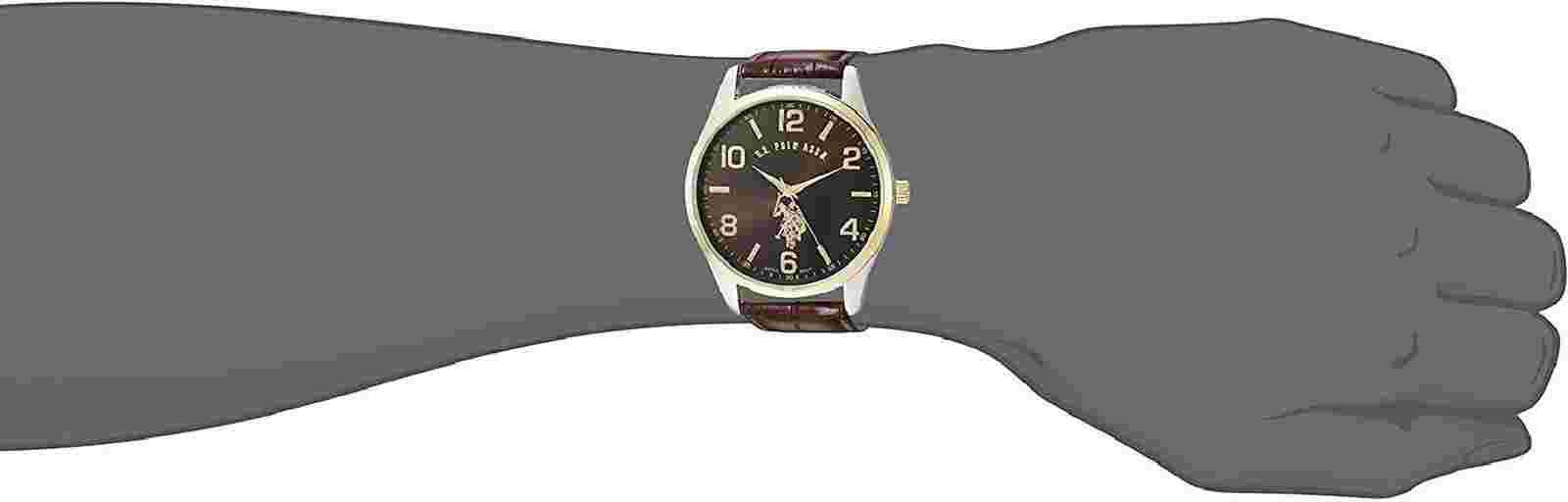 Reloj Para Hombres Casual Clásico Cuarzo Marrón Correa De Piel Sintética...