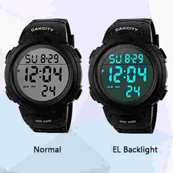 Mens Digital Sports Watch LED Screen Large Face Military Watches Waterproof