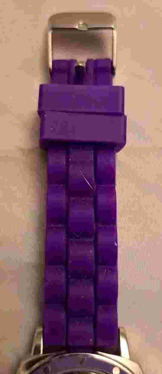 Limited Too Girls Watch Purple Silicone Band Heart Buckle New Battery WORKS EUC