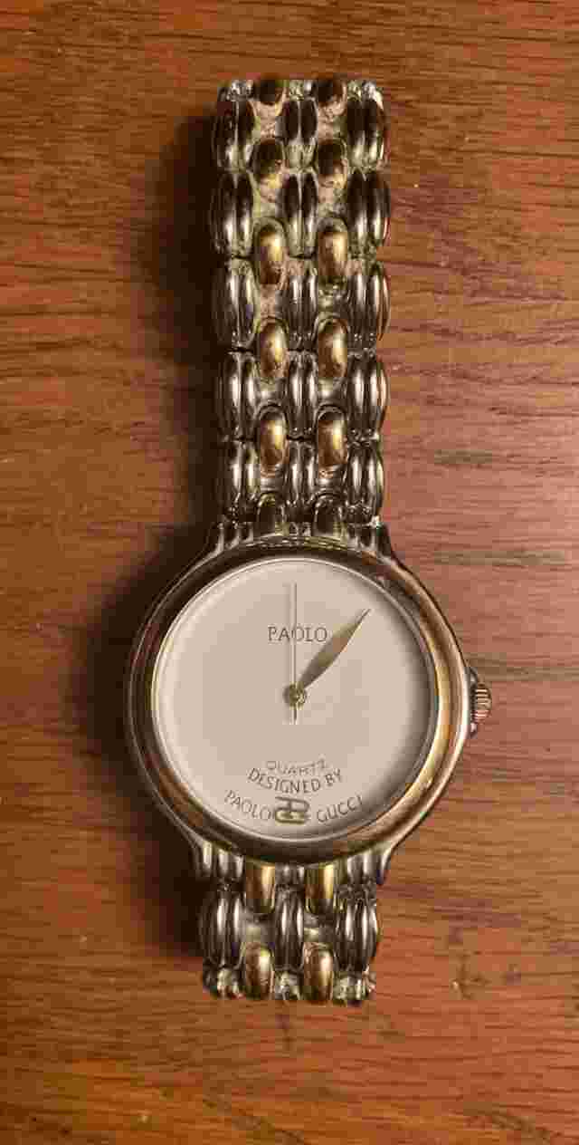 Vintage Gold Silver Designed By Paolo Gucci 487W Women's Watch - Rare Model