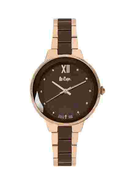 Leecooper Watch LC06465.740 Modern Ladies Wrist Watch Roségold-braun Link Band