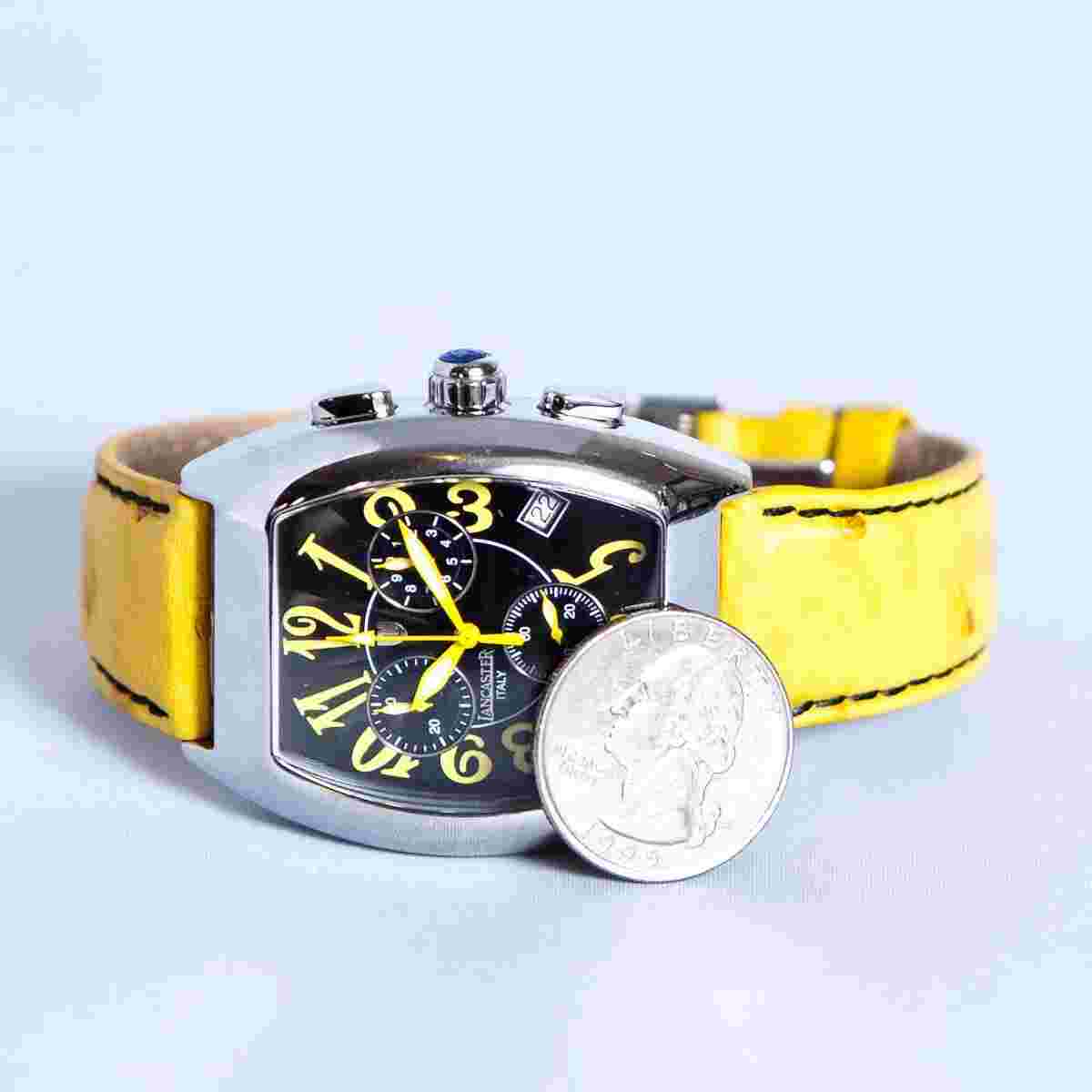 Lancaster Men's Yellow & Black Watch