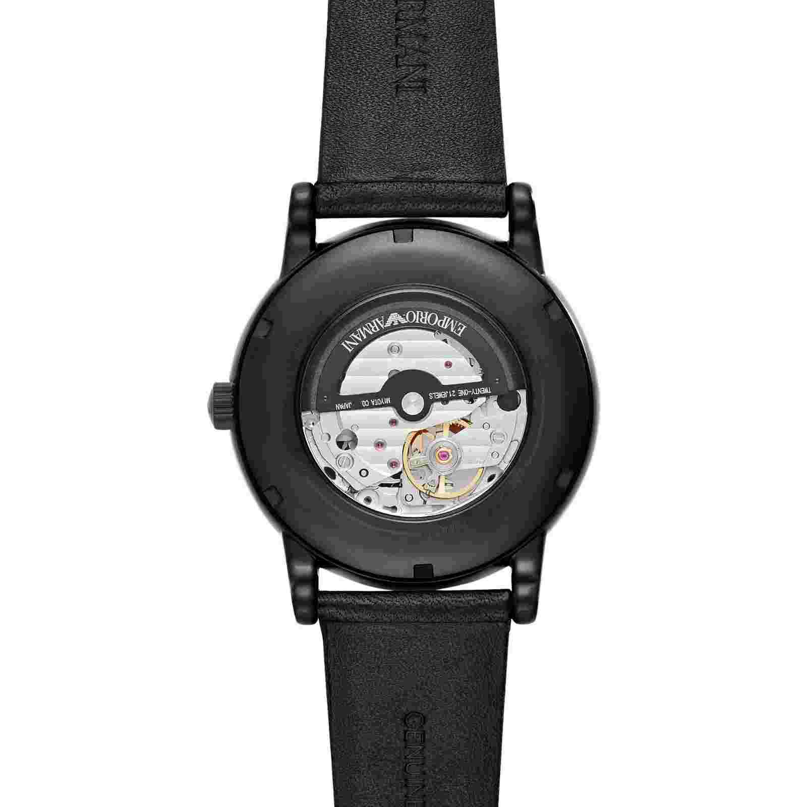 Men's Emporio Armani Mechanical Automatic Miyota Leather Skeleton Watch
