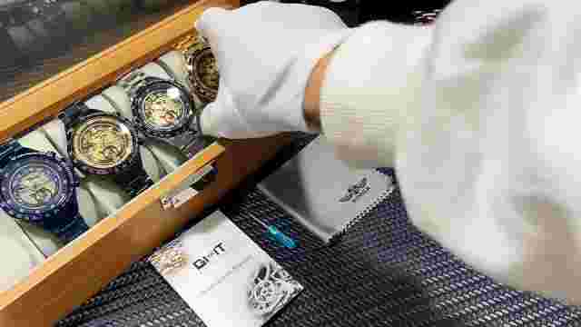 T-Winner Mens Stainless Steel Hollow Skeleton Self-Winding Mechanical Wristwatch