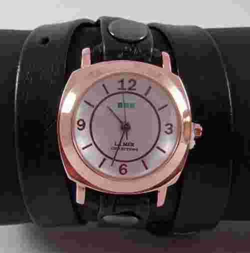 La Mer Black Rose Gold Odyssey Wrap Watch
