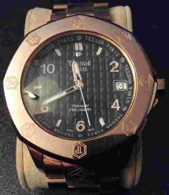 Tresor Paris Precision Stainless Steel Analogue Wristwatch with Diamond