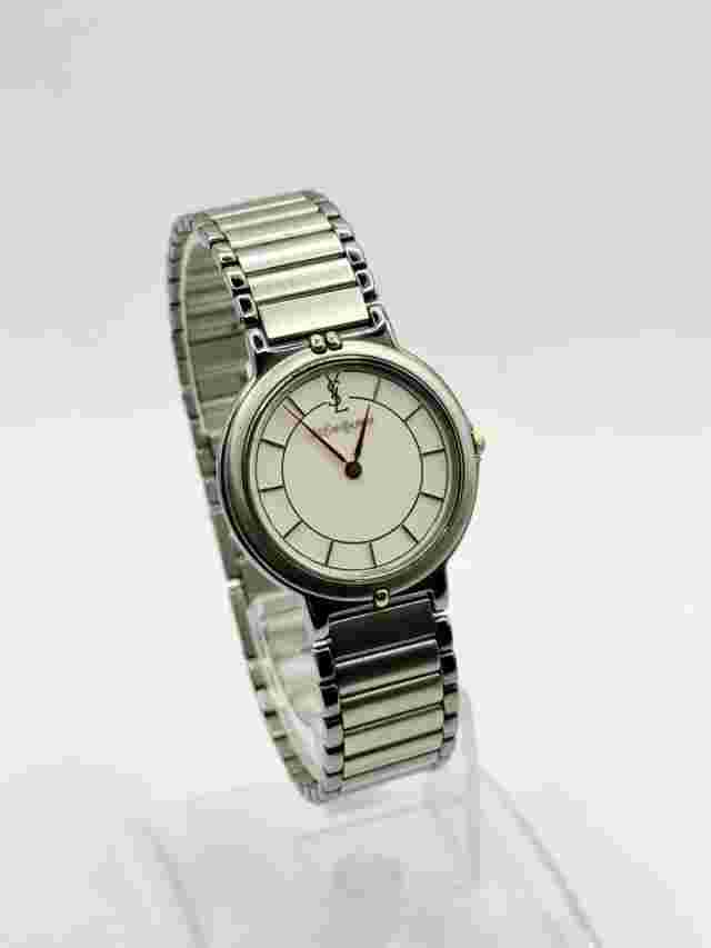 YSL Watch White Round Women's Analog YVES SAINT LAURENT 6.7-6.9 Inches