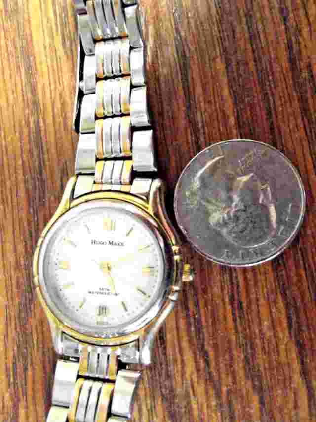 HUGO MAXX Womens 18k Gold Plated Water Resistant Watch - Needs Battery