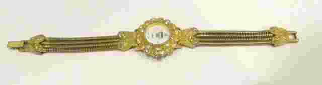 Woman's Gitano Gold Guilded Ornate Bracelet Style Watch - New Battery