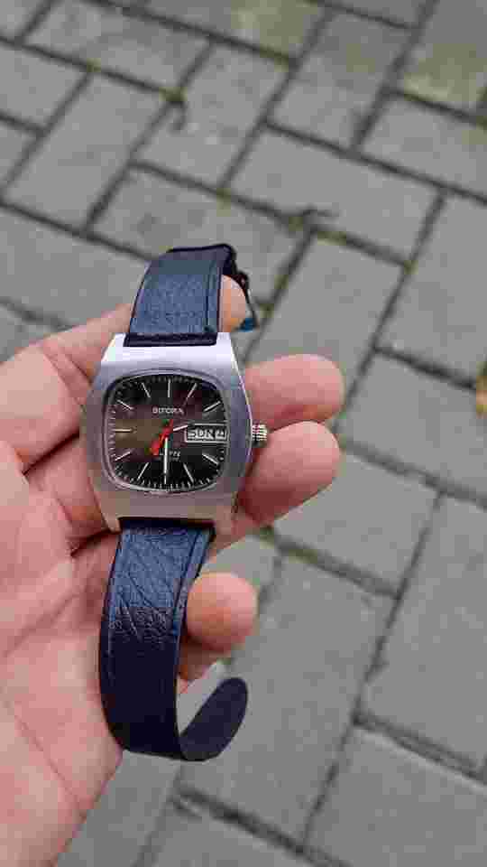 Vintage 1973-74 German BIFORA B12 32768 Hz Men's Quartz Brown Dial Watch