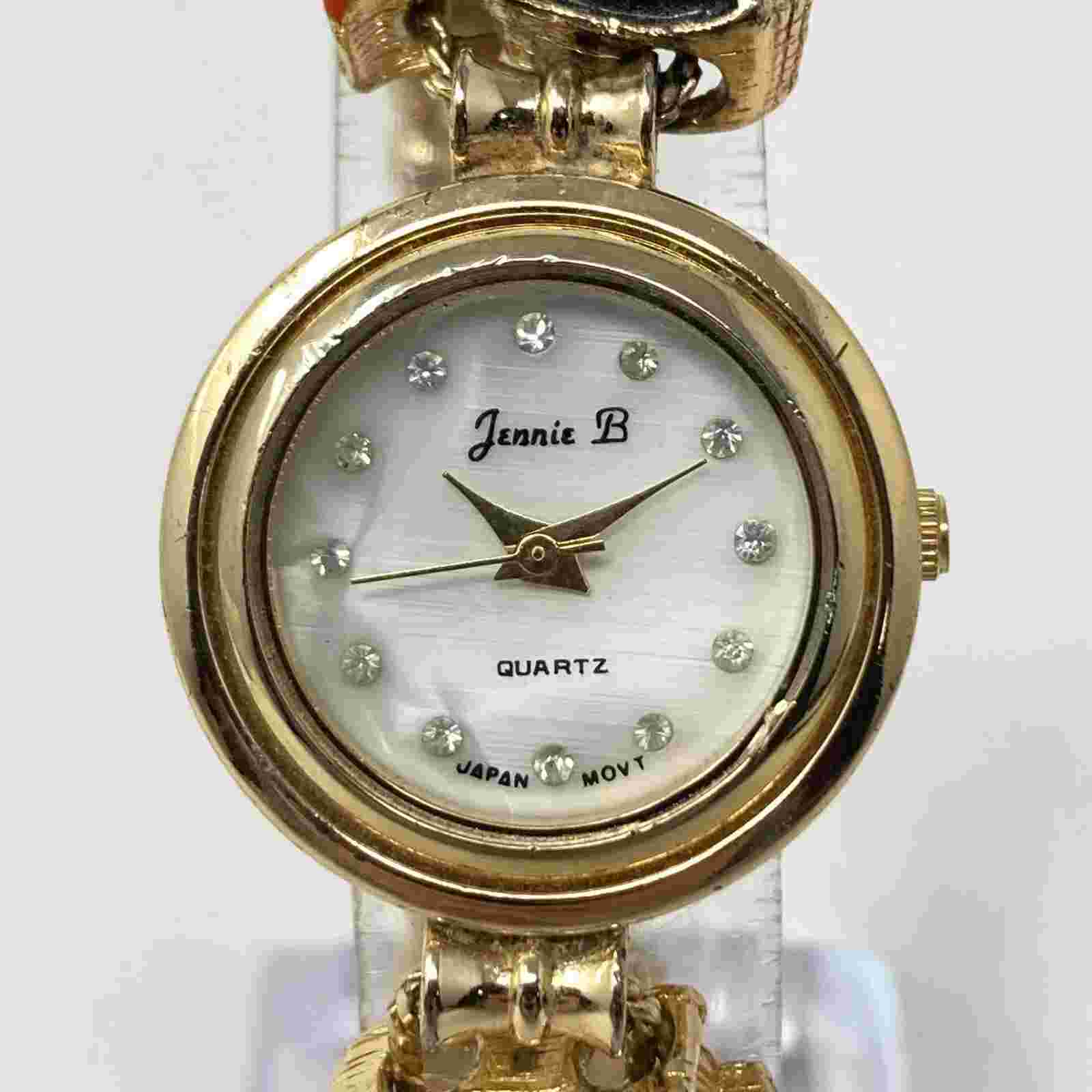 Vtg Jennie B Watch Women Gold Tone Penguin Slide Charm 24mm New Battery 6.75"