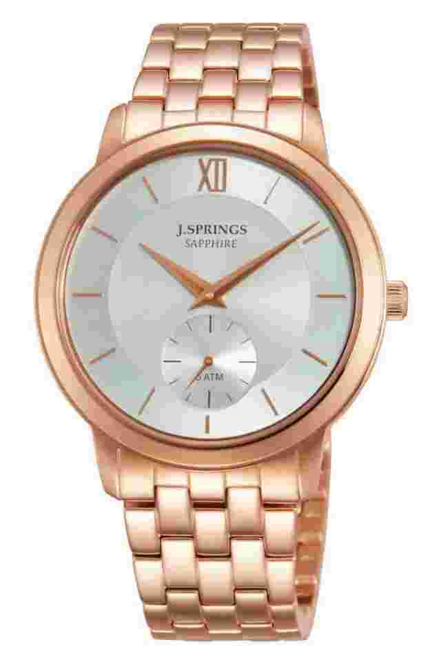 J.SPRINGS SAPPHIRE DRESS WATCH BLD014 ROSE GOLD IP