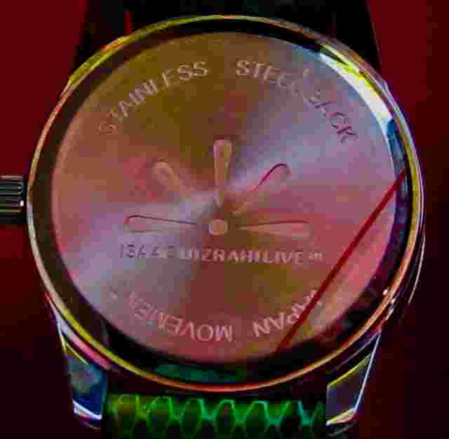 Isaac Mizrahi wrist watch with snake skin band, NEW, in original box