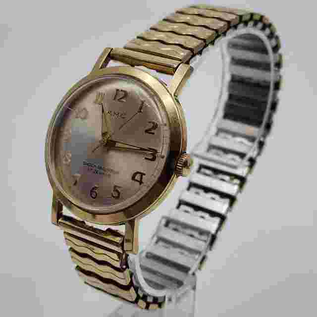 Vintage AMC Cal 11e4bb 17 Jewels Shock Absorber Watch Running Well