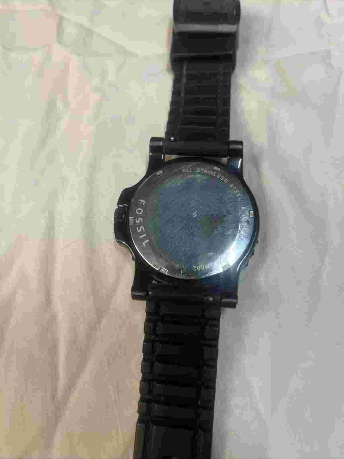 Fossil Men's Color Code AM4257 Polyurethane Analog Quartz Watch With Black Dial