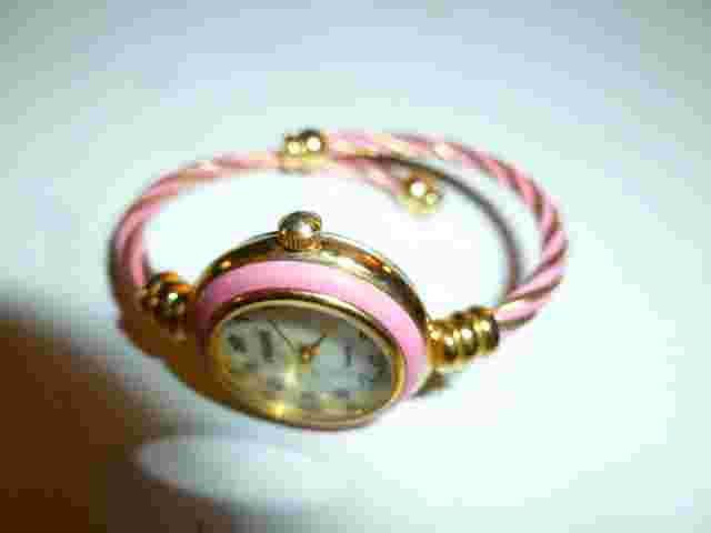 Forever Wristwatch, Quartz, Japan Movement Adjustable Gold Pink Band