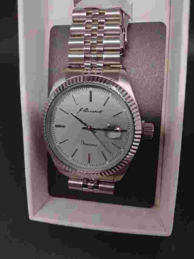 J Brackett Verona White Quartz 43 mm Stainless Steel Jubilee