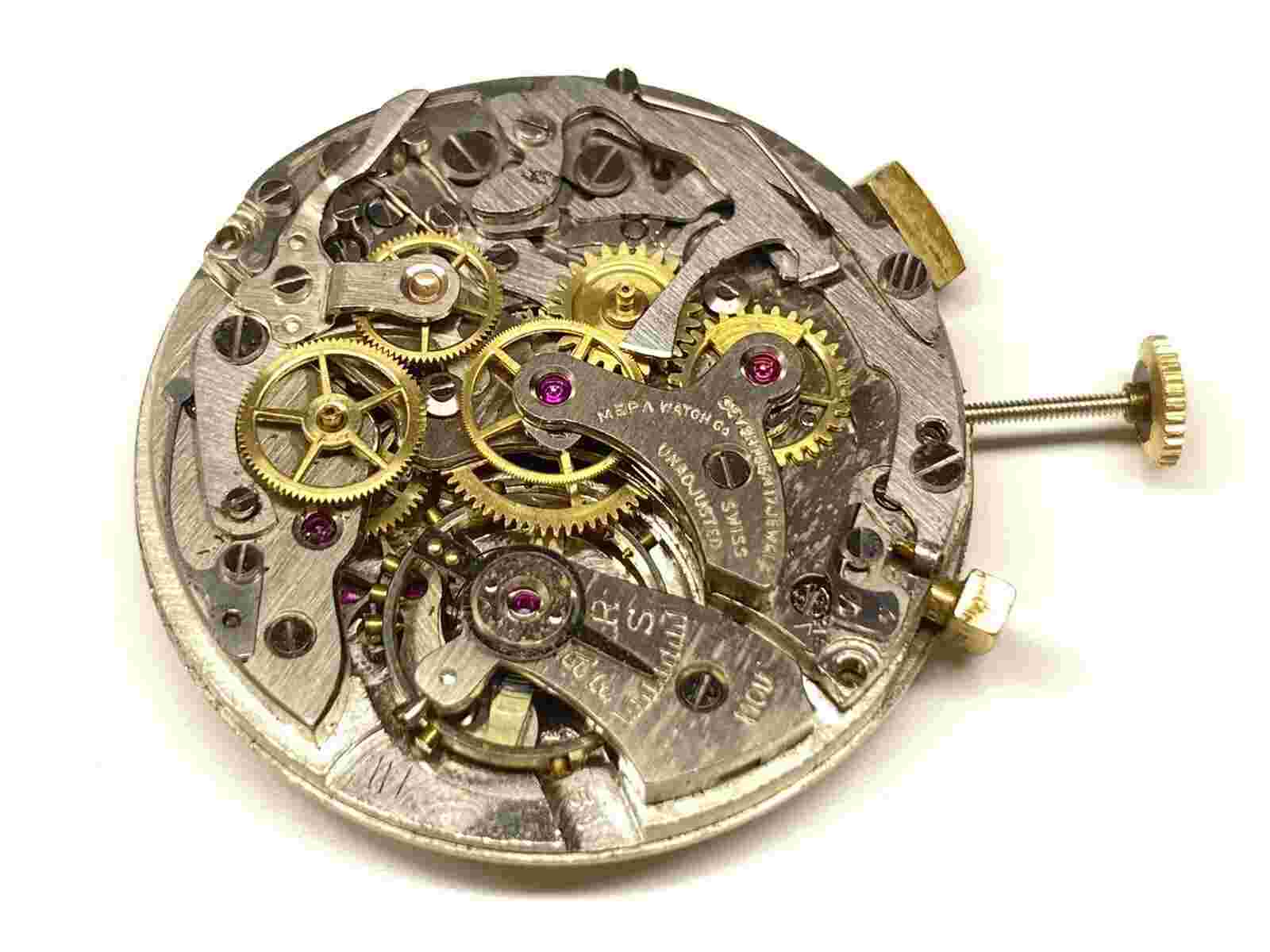 vintage chronograph mepa swiss 17 jewels antimagnetic movement as is repair