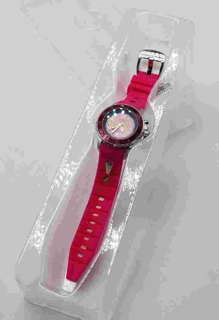 New KYBOE Giant Mariner Watch 40mm Pink Dial Magenta Silicone Band Strap 10 ATM
