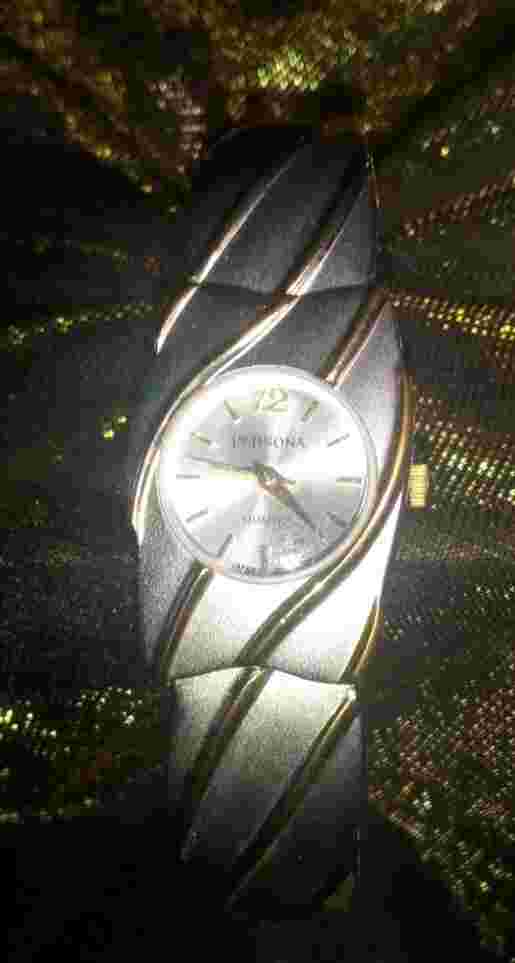 Massini Silver Tone Dial 22 mm Case Hinge Two Tone Bracelet Band Watch 6.5 Inch