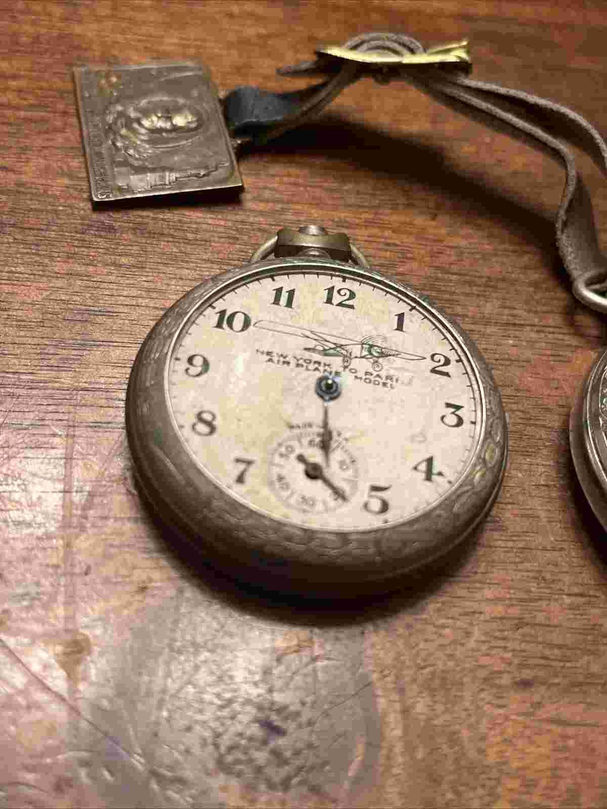 1928 Ingraham Charles Lindbergh New York To Paris Pocket Watches - Rare Parts