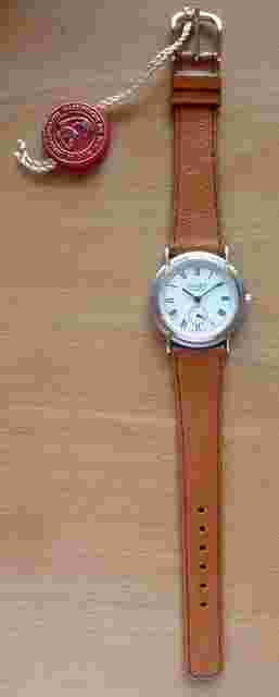 BULER NEW SWISS MADE WATCH - MATT GOLD & SILVER PLATED CASE - LEATHER BAND