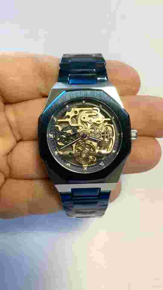 Men's Skeleton Mechanical Luminous Luxury Waterproof Octagon Shape Watch