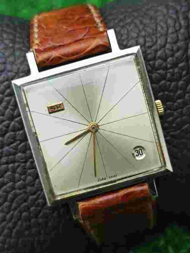 ELEGANT-STYLE ESKA TANK WATCH SWISS MADE SQUARED TINY MEN VERY RARE