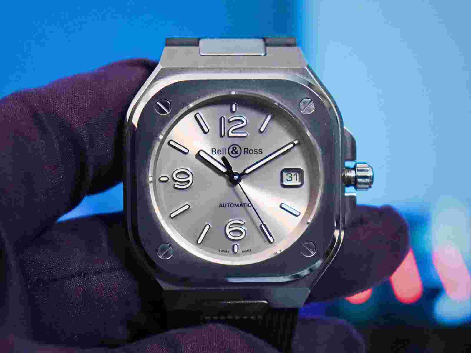 Bell and Ross BR 05 - FULL SET - Automatic Grey Dial Men's Watch BR05A-GR-ST/SRB