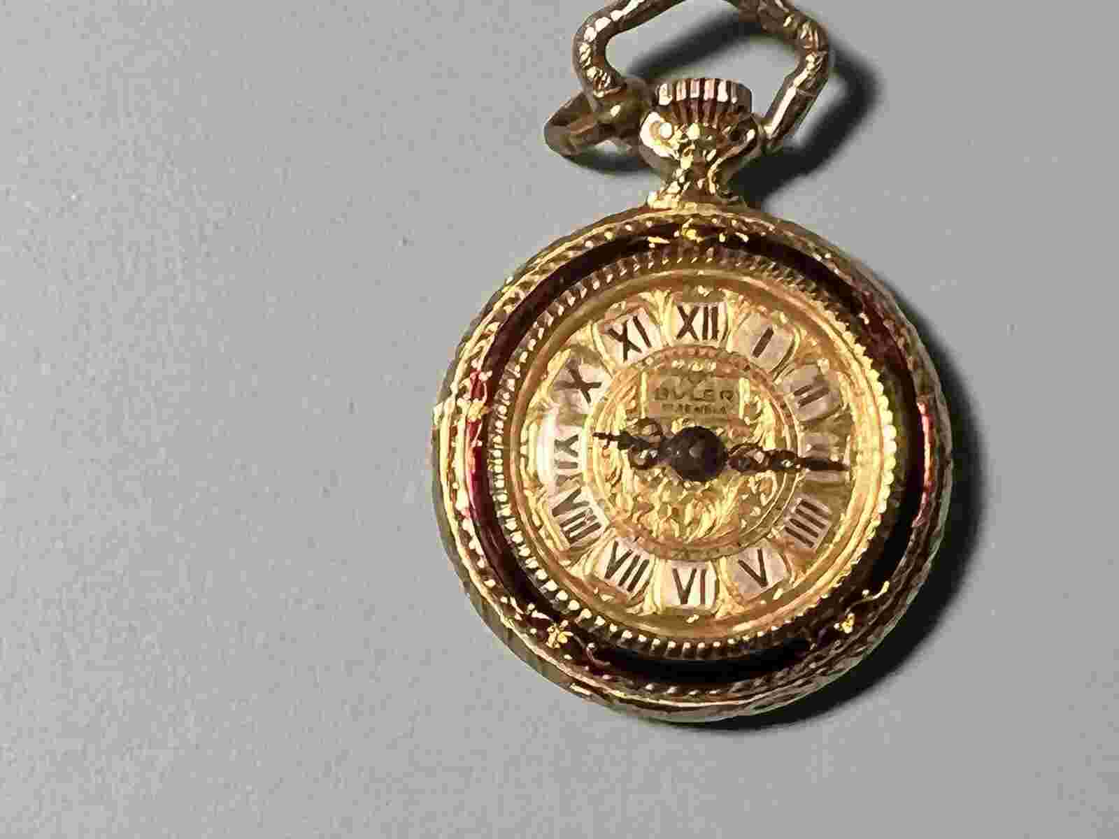 BULER PENDANT TIMEPIECE,  VINTAGE/ ANTIQUE.  RARE BULER 17 JEWELS,  GORGEOUS.