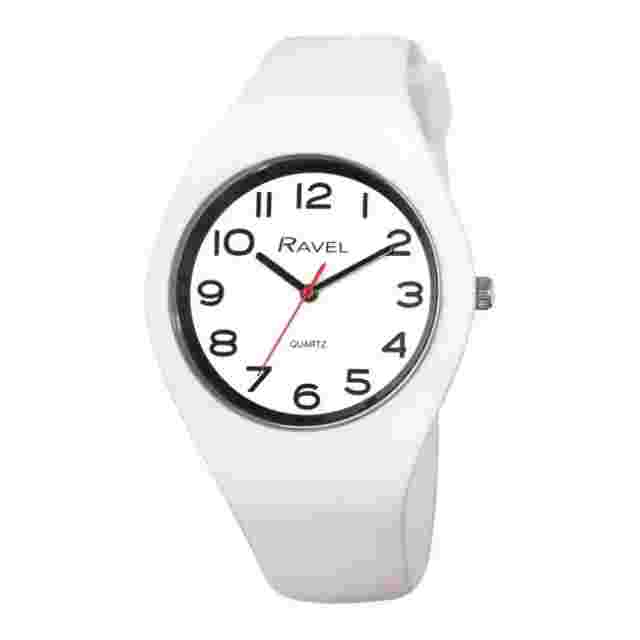 Men's Ladies Unisex Comfort Fit Silicone Watch - White Strap .44New